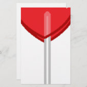 rode hartslag briefpapier (Voorkant / Achterkant)