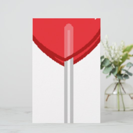 rode hartslag briefpapier (Staand voorkant)