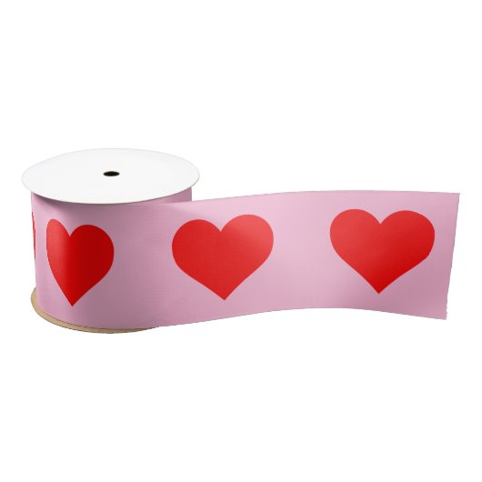 Rode hartslag pastel roze lint (Spoel)