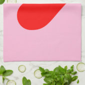 Rode Hartslag Pastel Roze Theedoek (Gevouwen)