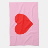 Rode Hartslag Pastel Roze Theedoek (Verticaal)