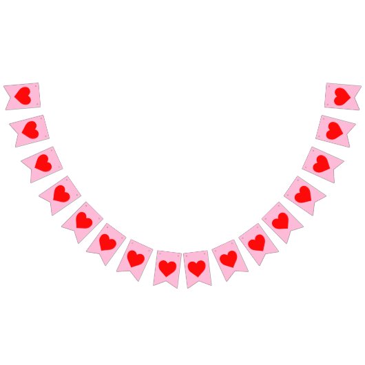 Rode Hartslag Pastel Roze Vlaggetjes (Alle)