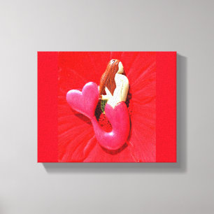 rode hartstaartzeemeermin canvas afdruk