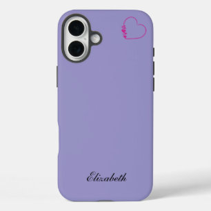 rode hartvorm kleurrijke achtergrond gepersonalise iPhone 16 plus hoesje