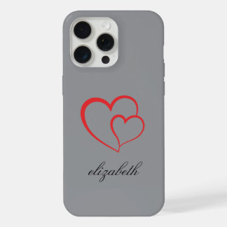rode hartvorm kleurrijke achtergrond gepersonalise iPhone 15 pro max hoesje