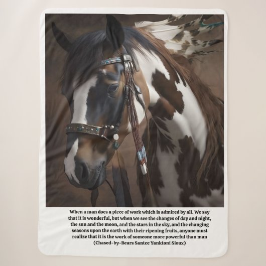 Rode Havik paard Sundance Sherpa Deken (Voorkant)