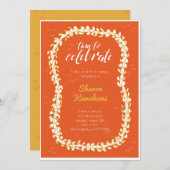 Rode Hawaï-feestuitnodiging Kaart (Voorkant / Achterkant)