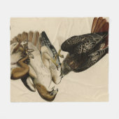Rode Hawk uit de Amerikaanse vogels van Audubon Fleece Deken (Voorkant (Horizontaal))