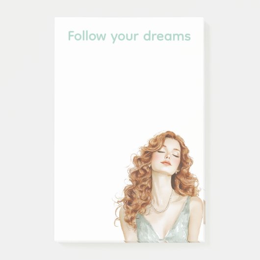 Rode Head Lady Mint Jurk Post-it® Notes (Voorkant)