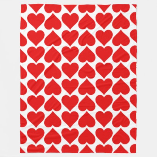 RODE HEART PATTERN FLEECE DEKEN (Voorkant)