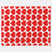 RODE HEART PATTERN FLEECE DEKEN (Voorkant (Horizontaal))