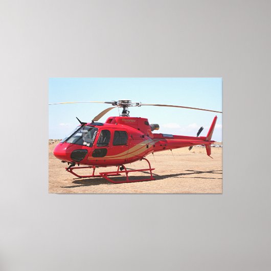 Rode helikopter canvas afdruk (Voorkant)