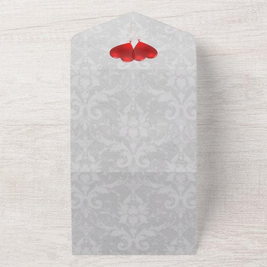 Rode hemdballonnen bruiloft all in one uitnodiging (Buitenkant)