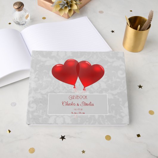 Rode hemdballonnen Weddenschap Gastenboek (Voorkant open)