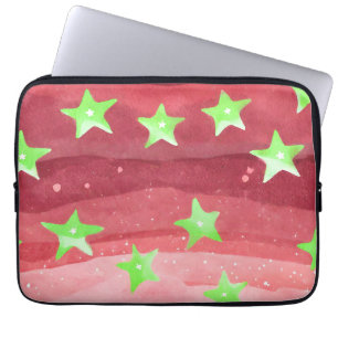 Rode hemel met sterren laptop sleeve