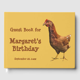 Rode Hen Kip Vogel Verjaardagsfeestje Gastboek Gastenboek