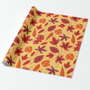 Rode herfst laat waterverf cadeaupapier