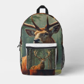 rode hert bedrukte rugzak (Voorkant)