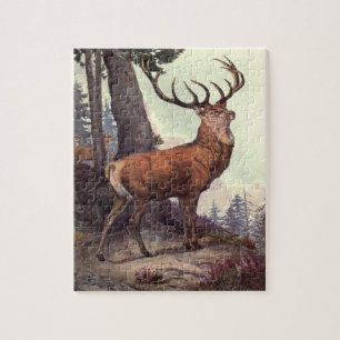 Rode herten door Winifred Austen, Oude wilde diere Legpuzzel