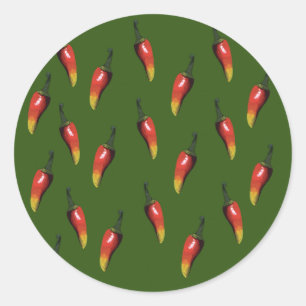 Rode hete chilipepers ronde sticker