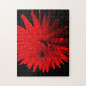 Rode Hete Dahlia Bloem Abstracte Kunst Legpuzzel (Verticaal)