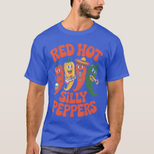 Rode Hete Dwaas Pepers Grappige Chili Band Cartoon T-shirt