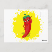 Rode Hete Peper Diva Verf Splatter Briefkaart (Achterkant)