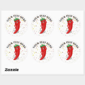 Rode Hete Peper Diva Verf Splatter Ronde Sticker (Vel)