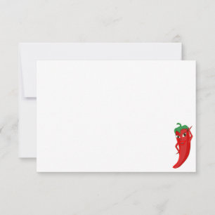 Rode Hete Peper Divaveel Aangepaste Blanco Notitiekaartje