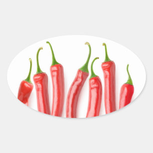 Rode hete peper ovale sticker