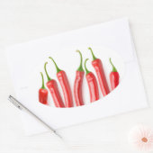 Rode hete peper ovale sticker (Envelop)