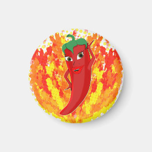 Rode hete peper vuur vlammen magneet