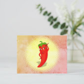 Rode Hete Pepper Diva  Stijl Print Briefkaart (Staand voorkant)