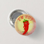 Rode Hete Pepper Diva  Stijl Print Ronde Button 3,2 Cm (Voorkant /achterkant)