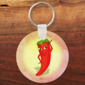 Rode Hete Pepper Diva  Stijl Print Sleutelhanger (Voorkant)