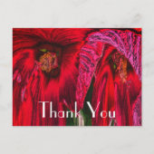 Rode Hibiscus Abstracte Bloemige Dankkaart Briefkaart (Voorkant)