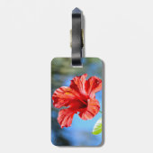 Rode Hibiscus Bagage Labels (Achterkant verticaal)