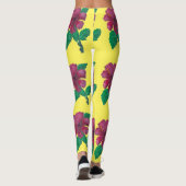 rode hibiscus bloem leggings (Achterkant)