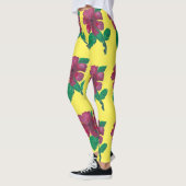rode hibiscus bloem leggings (Links)