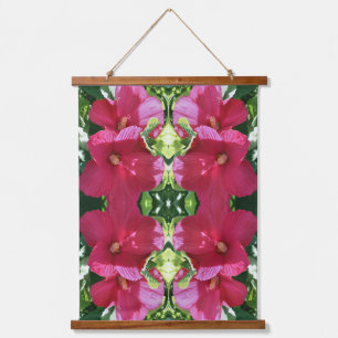Rode Hibiscus Bloem Paar Close-up Abstract Hangend Wandkleed