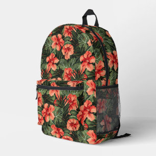 Rode Hibiscus Bloemen Bedrukte Rugzak