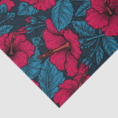 Rode hibiscus bloemen tissuepapier (Detail)