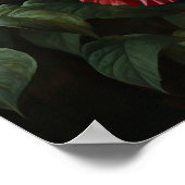 Rode Hibiscus Bloemenkunst Print Poster (Hoek)