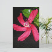 rode hibiscus briefpapier (Staand voorkant)