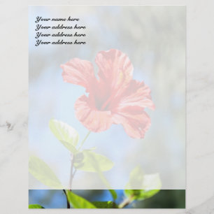 Rode Hibiscus Custom Letterhead Custom Briefhoofd