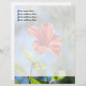 Rode Hibiscus Custom Letterhead Custom Briefhoofd (Voorkant / Achterkant)
