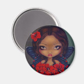 "Rode Hibiscus Fairy" magneet (Voorkant / Achterkant)