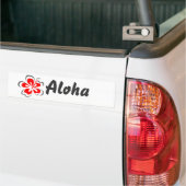 Rode hibiscus Hawaii themacadeaus Bumpersticker (Op Truck)