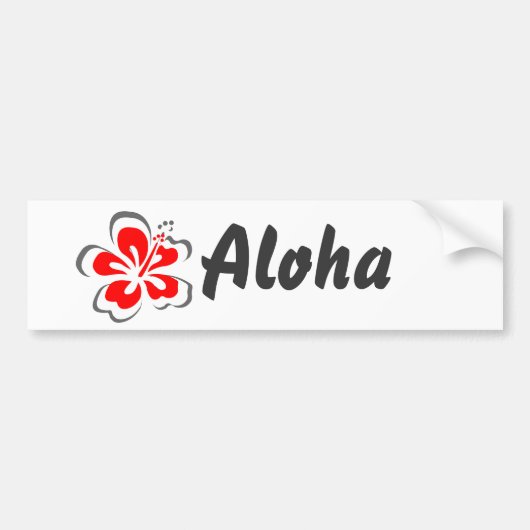 Rode hibiscus Hawaii themacadeaus Bumpersticker (Voorkant)