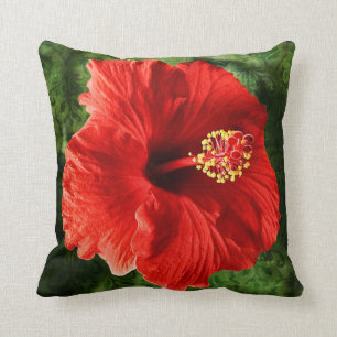 Rode Hibiscus Kussen